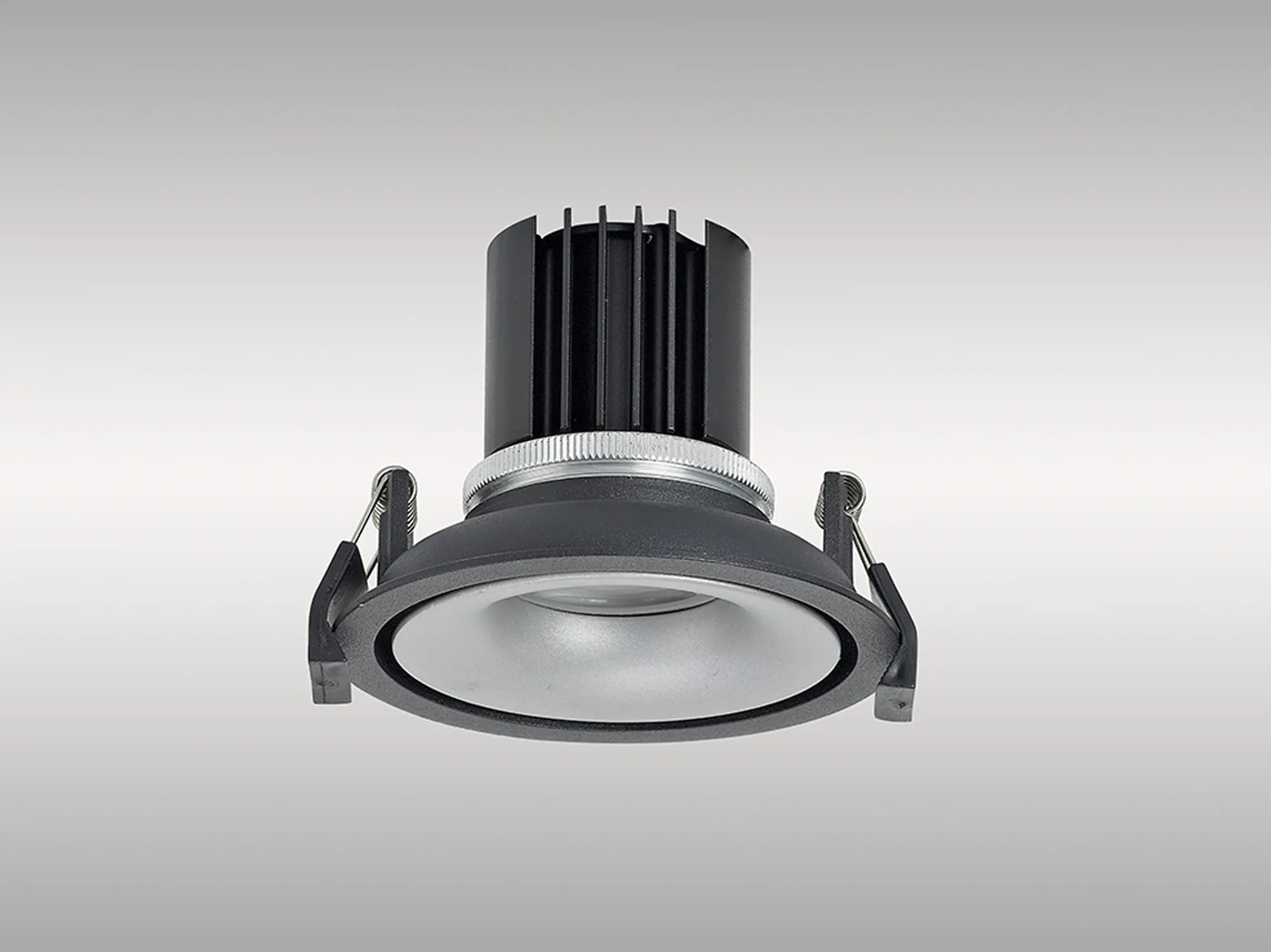 Bolor 9 Tridonic Powered 9W 3000K 840lm 36° CRI>90 LED Engine Black/Silver Fixed Recessed Spotlight, IP20 DM202063  Dlux Bolor 9